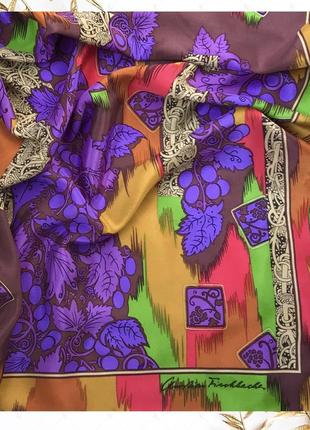 Подписной ♥️♥️♥️ яркий шелковый платок christian fischbacher, роуль.2 фото