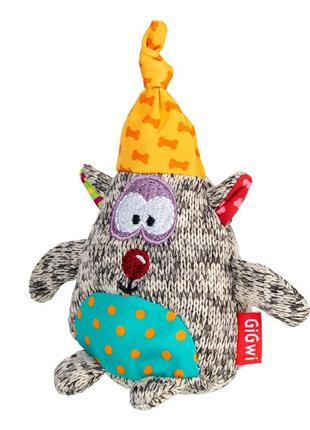 Игрушка для собак медведь с пищалкой gigwi plush, текстиль, 10 см