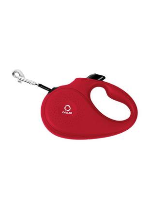 Поводок-рулетка collar для собак, размер xs, 12 кг, 3 м, лента красный2 фото