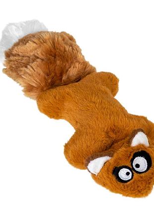 Игрушка для собак белка с 2-мя пищалками gigwi plush, плюш, искусственный мех, резина, 24 см