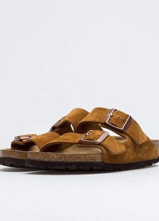 Кожаные шлепанцы birkenstock arizona3 фото