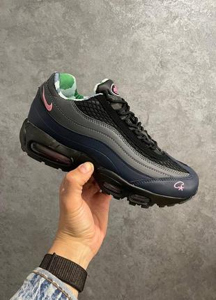 Чоловічі кросівки сірі з синім nike air max 95 sp corteiz pink beam