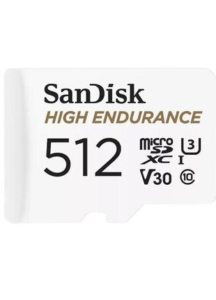 Microsdxc (uhs-1 u3) sandisk high endurance 512gb class 10 v30 (100mb/s) (adaptersd)