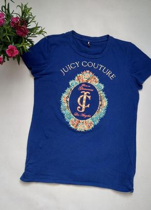 Блискуча бавовняна футболка стрази juicy couture