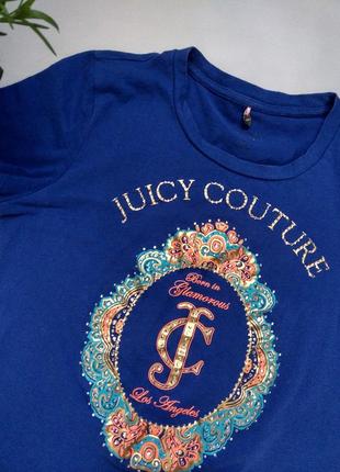 Блискуча бавовняна футболка стрази juicy couture2 фото