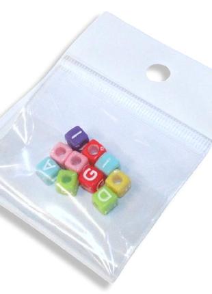 Намистини для браслетів алфавітні кубики 10шт/5х5мм