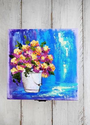 Шкатулка птички ручная роспись