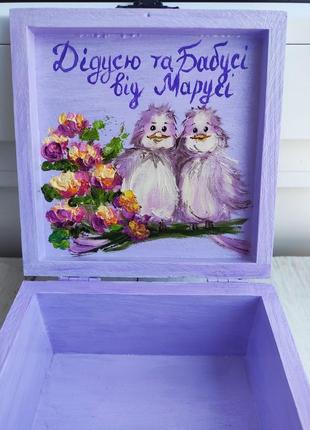 Шкатулка птички ручная роспись