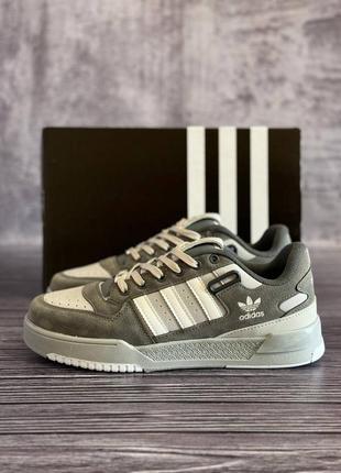 Мужские кроссовки адидас форум лоу current adidas forum low grey white