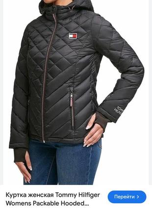 Куртка женская tommy hilfiger womens packable hooded puffer jacket