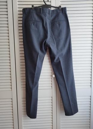 Кдасичні брюки h&m, чоловічі брюки темно сірі4 фото
