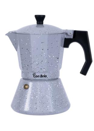 Гейзерная кофеварка с индукцией 150 мл 3 порций con brio св-6703