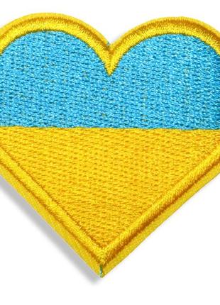 Аплікація для одягу нашивка серце прапор україна №2/6х6см