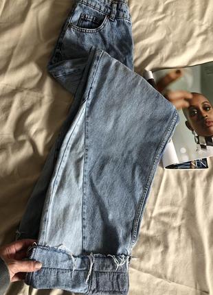 Стильные широкие джинсы высокая посадка2 фото