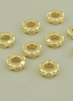 Вставка фианит 8х8мм.(позолота 18к (лимонная))
