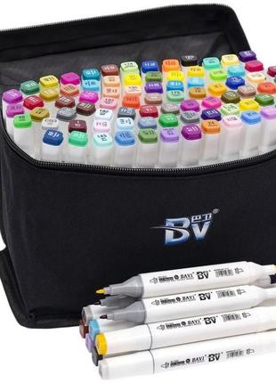 Набор скетч-маркеров bv820-80, 80 цветов в сумке от polinatoys