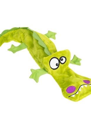 Игрушка для собак крокодил с 4-мя пищалками gigwi plush, плюш, 38 см