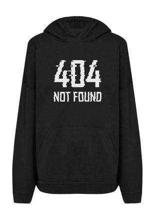 Худи с принтом "404 not found" m, черный