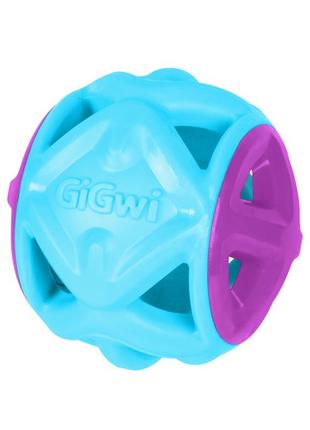 Игрушка для собак мяч gigwi basic, голубой, резина, 9 см2 фото