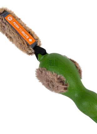 Игрушка для собак утка с отключаемой пищалкой gigwi push to mute, резина, искусственный мех, 30 см
