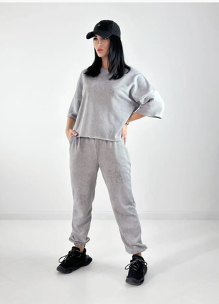 Жіночий костюм з турецької двонитки петля з ефектом tie dye, норма, батал