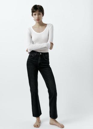 Джинси zara straight fit high waist