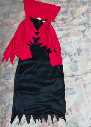 Карнавальное платье ведьмы леди вамп на 4-6лет