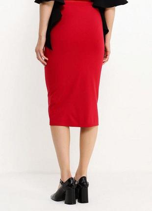Женская юбка карандаш красная меди2 фото
