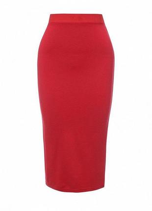 Женская юбка карандаш красная меди3 фото