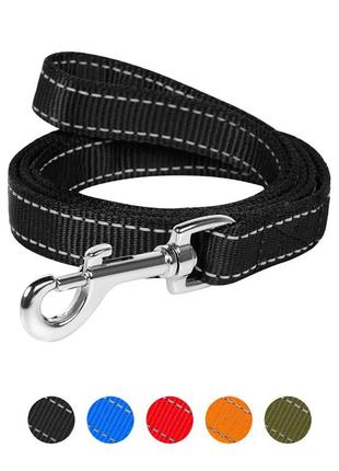 Поводок "dog extreme" нейлоновый двойной (ширина 14мм, длина 122см) черный