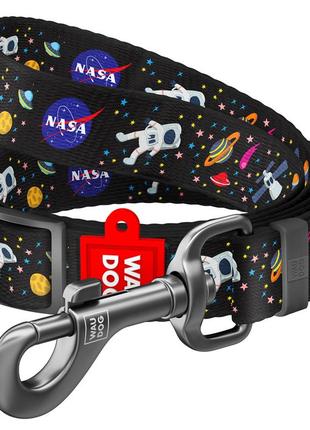 Поводок для собак нейлоновый waudog nylon, рисунок "nasa", регулируемый, ш 20 мм, дл 152-183 см