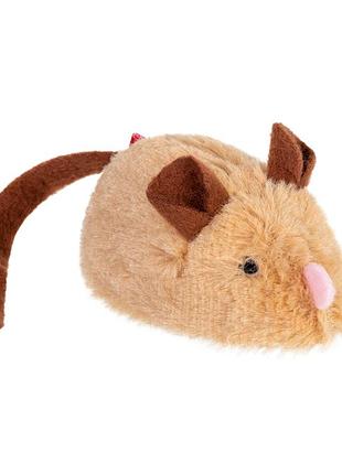 Игрушка для котов интерактивная мышка gigwi speedy catch искусственный мех, 9 см