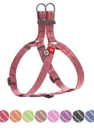 Шлея из восстановленного хлопка waudog re-cotton с qr паспортом, светоотражающая, пластиковый фастекс, s, ш 15