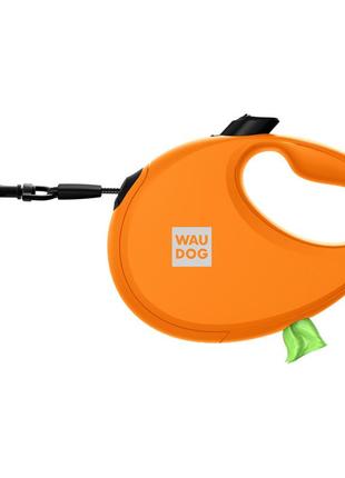 Поводок-рулетка для собак waudog r-leash с контейнером для пакетов, светоотражающая лента, s, до 12 кг, 3 м,4 фото