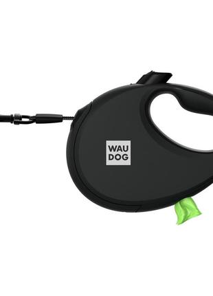 Поводок-рулетка для собак waudog r-leash с контейнером для пакетов, светоотражающая лента, s, до 12 кг, 3 м,4 фото