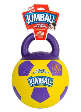 Игрушка для собак мяч футбольный с ручкой gigwi ball, резина, 26 см2 фото