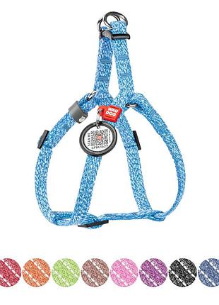 Шлея для котов и мелких собак из восстановленного хлопка waudog re-cotton с qr паспортом, пластиковый фастекс,