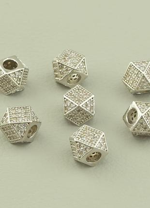 Вставка фианит 7х7мм.(родий)