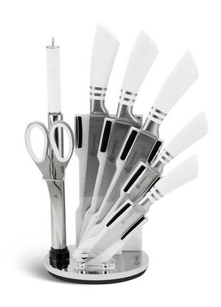 Набір кухонних ножів edenberg eb-906 8 предметів білий