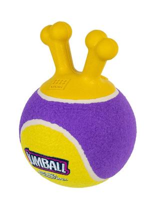 Игрушка для собак большой теннисный мяч gigwi jumball, латекс, резина, 18 см1 фото
