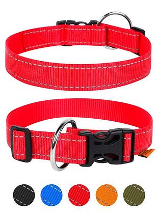 Ошейник "dog extreme" нейлоновый регулируемый (ширина 25мм, длина 31-49 см) красный