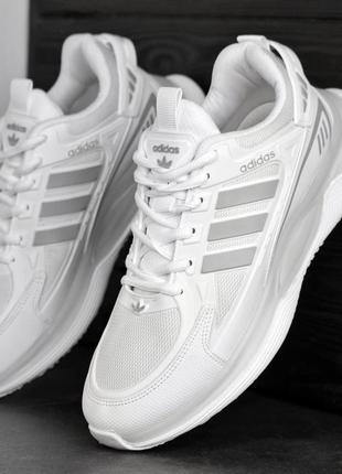 Мужские замшевые, белые, стильные кроссовки adidas. от 40 до 44 гг. 4234 кк демисезонные3 фото