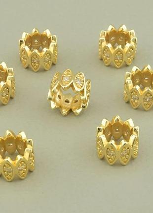 Вставка фіаніт 8х6мм.(позолота 18к (лимонна))