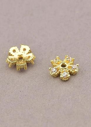 Вставка фіаніт 7х7мм.(позолота 18к (лимонна))