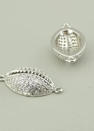 Конектор фіаніт 16х10 (родій)