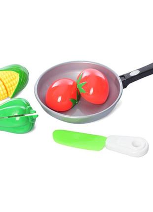 Игровой набор продукты в сковородке 4013d-2 кукуруза, перец, помидор от egorka