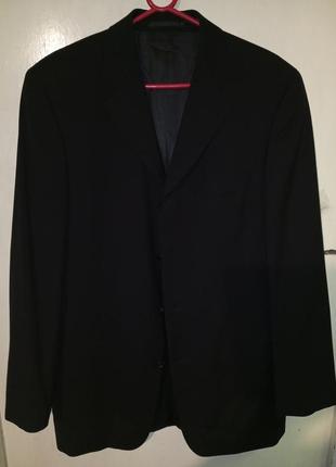 Hugo boss,шерстяной-100%,чёрный пиджак,сост.нового,woolmark