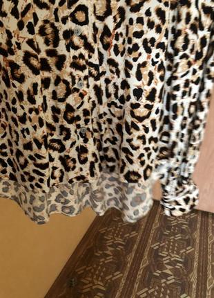 Блузка рубашка вискозная, леопард6 фото