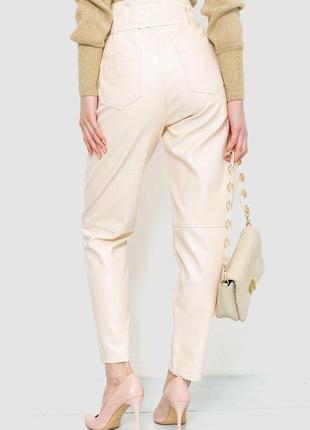 Штаны женские из экокожи, цвет кремовый, 186r59534 фото