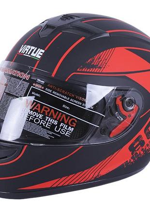 Шлем мотоциклетный интеграл md-803 virtue (черно-оранжевый матовый, size l)